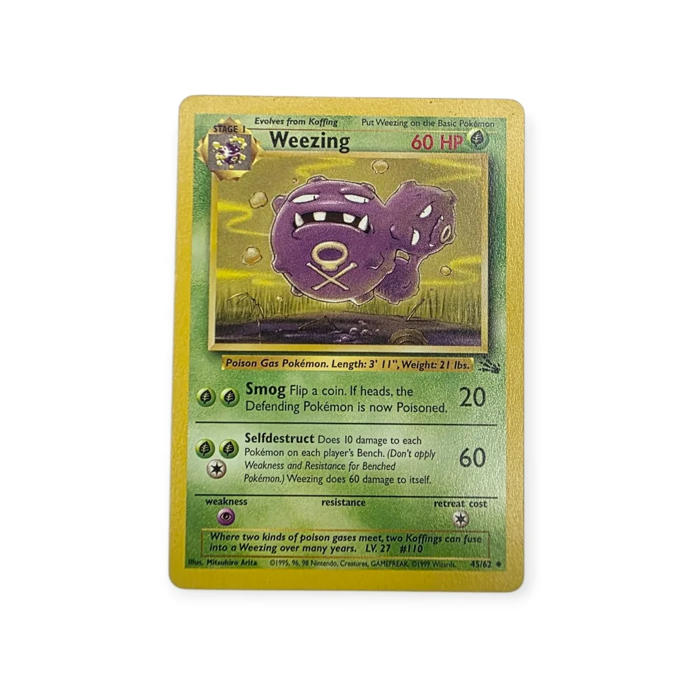 Vintage 90s Fossil Weezing Pokemon Trading Card - Picture 1 of 2